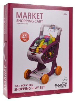 Wózek Sklepowy z Funkcją Świateł i Muzyki 41el. Czerwony