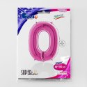 Balon Foliowy Cyfra 0 Różowa Fuksja - 102 cm Grabo