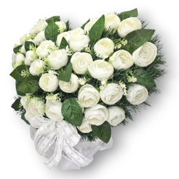 ELEGANCKI STROIK NA POMNIK SERCE XL KOMPOZYCJA KWIATOWA NA GRÓB