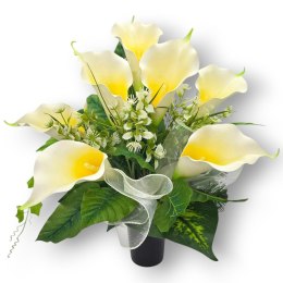 PIĘKNY DUŻY BUKIET WKŁAD DO WAZONU KWIATY NA CMENTARZ GRÓB POMNIK