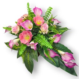 WYJĄTKOWY DUŻY STROIK NA CMENTARZ KWIATY NA GRÓB POMNIK Z OBCIĄŻENIEM KALIE