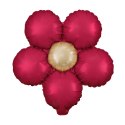 Balon foliowy Kwiatek czerwony matowy, 45cm, zestaw 3szt.