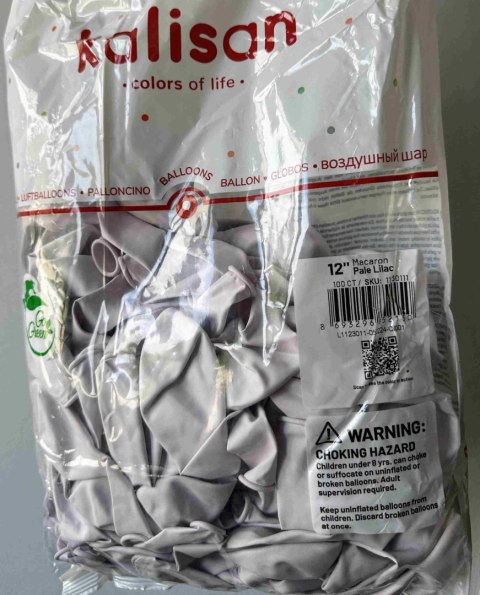 Balony Kalisan Macaron Soft Lilac, fioletowy, 30 cm, 100 szt.