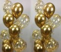Balony lateksowe Chrome złoty, 30cm, 50 szt.