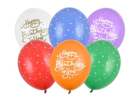 Balony lateksowe Happy birthday to you 30cm, 6 sztuk