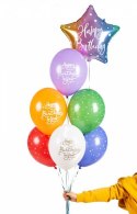 Balony lateksowe Happy birthday to you 30cm, 6 sztuk