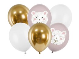 Balony lateksowe Miś polarny 30cm, 6 sztuk
