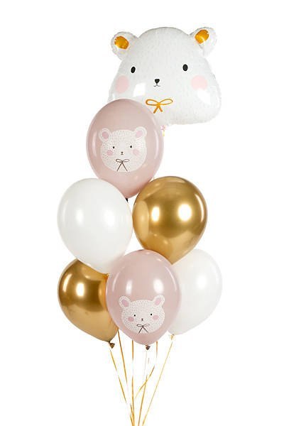 Balony lateksowe Miś polarny 30cm, 6 sztuk