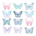 Naklejki Motyle Holograficzne - Zestaw Mix 12 sztuk