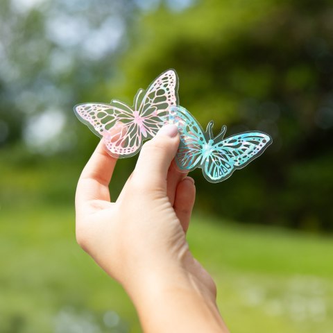 Naklejki Motyle Holograficzne - Zestaw Mix 12 sztuk