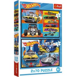 Trefl: Puzzle 2x70el. - Samochodziki Hot Wheels