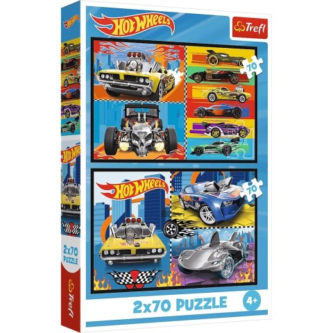 Trefl: Puzzle 2x70el. - Samochodziki Hot Wheels