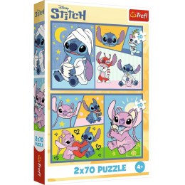 Trefl: Puzzle 2x70el. - Ze Stitchem nie ma nudy