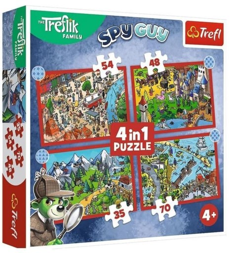 Trefl: Puzzle 4w1 - Podróże Treflików