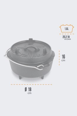 Kociołek Żeliwny z Nóżkami Petromax 1,6 L 13 Os