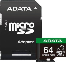Adata Karta pamięci microSD Speed Plus 64GB UHS1 U3 V30 A2 160/140 MB/s
