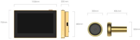 Bezprzewodowy wizjer do drzwi Ezviz HP2 złoty