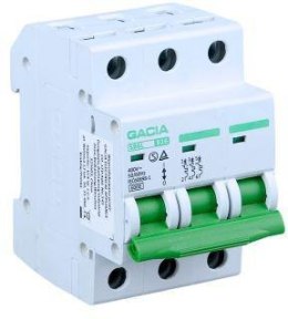Wyłącznik nadmiarowoprądowy,6kA,B,3-pola,16A GACIA SB6L B 3P 16A