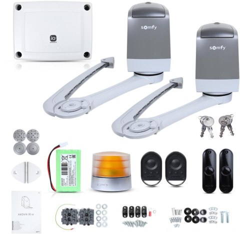 Zestaw Somfy Axovia 3S IO Comfort pack do 4m bram dwuskrzydłowych