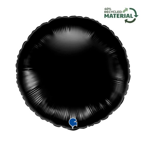 Balon foliowy, okrągły, czarny 46 cm, Grabo