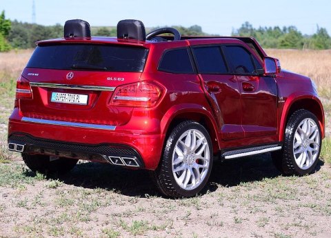 MERCEDES GLS 63, 4 SILNIKI, 2X12 V, MIĘKKIE KOŁA, MIĘKKIE SIEDZENIE DLA 2 DZIECI/HL228