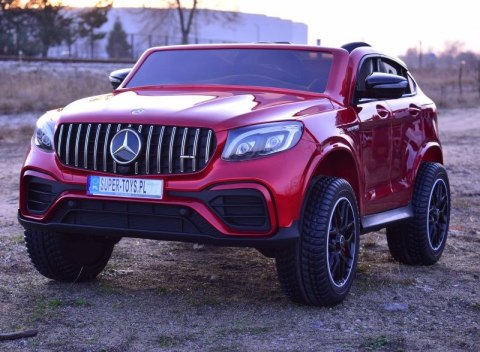 MERCEDES GLC 63S LICENCJA, 4X4, 2x12V, WALIZKA, MIĘKKIE KOŁA EVA, MIĘKKIE SIEDZENIE, LAKIER POLEROWANY, FULL OPCJA/XMX608