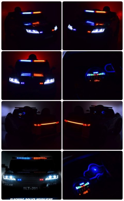 AUTO NA AKUMULATOR NAJNOWSZA POLICJA 4X4, KOGUTY , DŹWIĘKI, PILOT/BLT-201