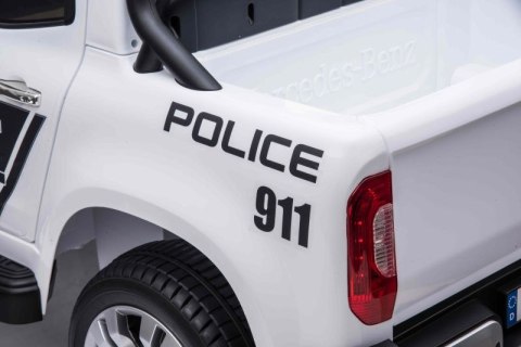 MERCEDES X LICENCJA POLICJA, 4X4 ,2x12V, MIĘKKIE KOŁA EVA, MIĘKKIE SIEDZENIE, 5 PUNKTOWE PASY /XMX606