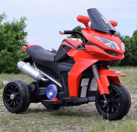 DUŻY MOTOR ŚCIGACZ Z SYMULACJĄ WYDECHU, MIĘKKIE KOŁA STRONG 2 EXCLUSIVE/6288A