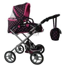Wielki wózek dla lalek 5 funkcyjny z regulowaną rączka 9333