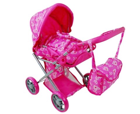 Wózek głęboki dla lalek 4 funkcyjny z torbą i pościelą 9346