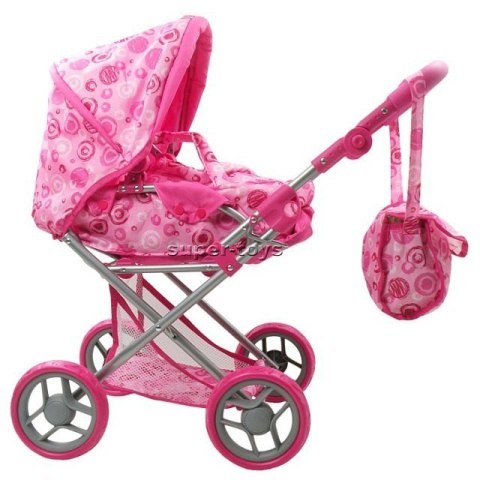 Wózek głęboki dla lalek 4 funkcyjny z torbą i pościelą 9346
