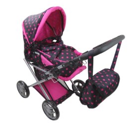 Wózek głęboki dla lalek 4 funkcyjny z torbą i pościelą 9346