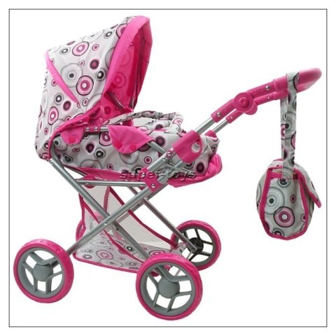 Wózek głęboki dla lalek 4 funkcyjny z torbą i pościelą 9346