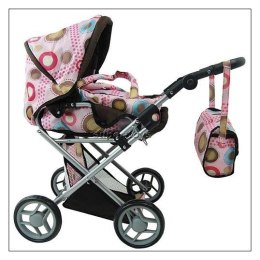 Wózek głęboki dla lalek 4 funkcyjny z torbą i pościelą 9346