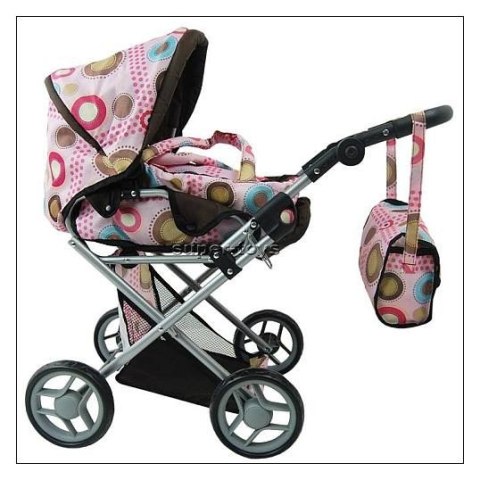 Wózek głęboki dla lalek 4 funkcyjny z torbą i pościelą 9346