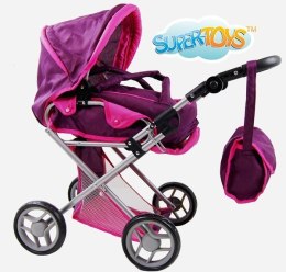 Wózek głęboki dla lalek 4 funkcyjny z torbą i pościelą 9346