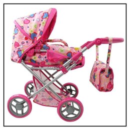 Wózek głęboki dla lalek 4 funkcyjny z torbą i pościelą 9346