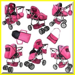 Wózek nowy dla lalek model 7 funkcyjny 9661