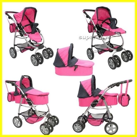 Wózek nowy dla lalek model 8 funkcyjny 9662