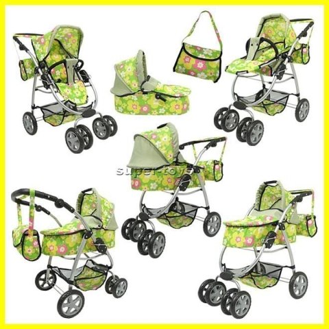 Wózek nowy dla lalek model 8 funkcyjny 9662