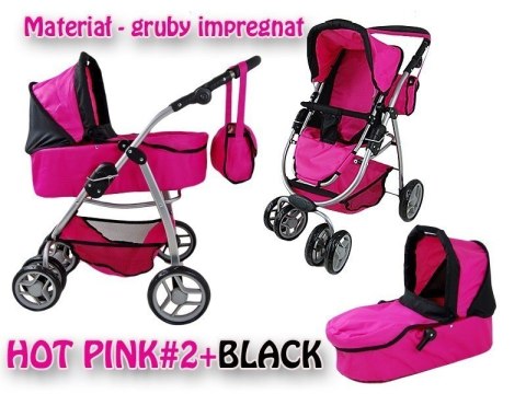 Wózek nowy dla lalek model 8 funkcyjny 9662