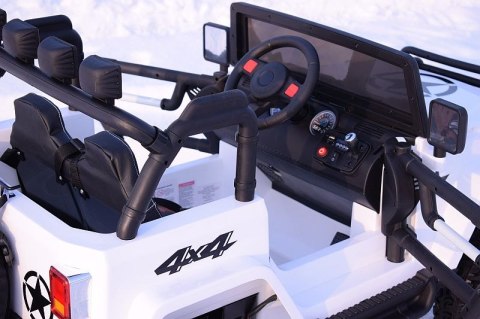 MEGA JEEP 4X4 Z REDUKTOREM NAPĘDU EXCLUSIVE, WOLNY START,MIĘKKIE KOŁA, 2x12V 10 Ah/WXE1688