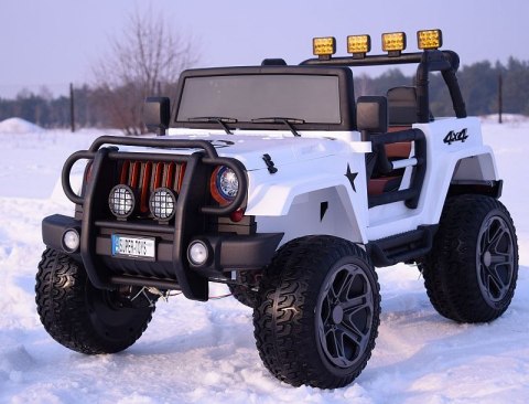 MEGA JEEP 4X4 Z REDUKTOREM NAPĘDU EXCLUSIVE, WOLNY START,MIĘKKIE KOŁA, 2x12V 10 Ah/WXE1688