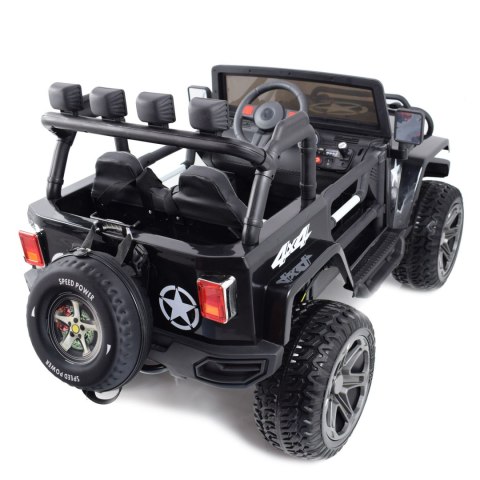 MEGA JEEP 4X4 Z REDUKTOREM NAPĘDU EXCLUSIVE, WOLNY START,MIĘKKIE KOŁA, 2x12V 10 Ah/WXE1688