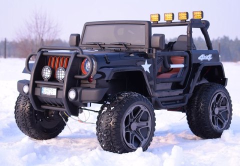 MEGA JEEP 4X4 Z REDUKTOREM NAPĘDU EXCLUSIVE, WOLNY START,MIĘKKIE KOŁA, 2x12V 10 Ah/WXE1688