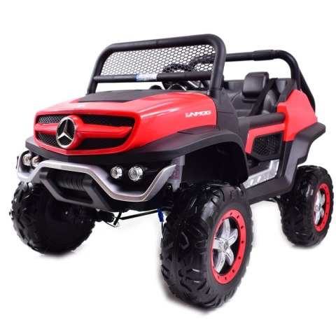 MERCEDES BENZ UNIMOG 4X4,12V14AH, AMORTYZATORY, MIĘKKIE KOŁA, MP4, SUPER OPCJA/UNIMOG