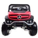 MERCEDES BENZ UNIMOG 4X4,12V14AH, AMORTYZATORY, MIĘKKIE KOŁA, MP4, SUPER OPCJA/UNIMOG