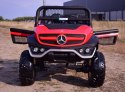 MERCEDES BENZ UNIMOG 4X4,12V14AH, AMORTYZATORY, MIĘKKIE KOŁA, MP4, SUPER OPCJA/UNIMOG