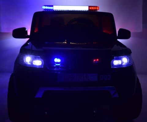 JEEP POLICJA 4X4, 2x12V Z AMORTYZATORAMI, PILOT, REDUKTOR/ XMX-601